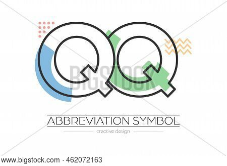 Letters Q And Q. Merging Of Two Letters. Initials Logo Or Abbreviation Symbol. Vector Illustration F
