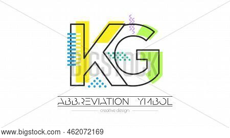 Letters K And G. Merging Of Two Letters. Initials Logo Or Abbreviation Symbol. Vector Illustration F