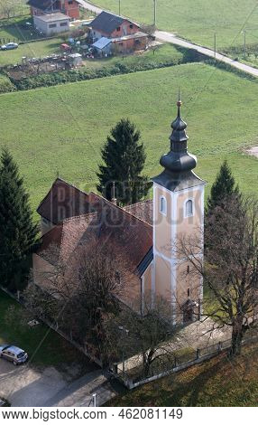 DONJA ZELINA, CROATIA - NOVEMBER 07, 2011: Parish Church of Saint Nicholas in Donja Zelina, Croatia