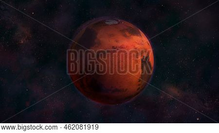 Planet Mars From Space With A View Of Boreosyrtis