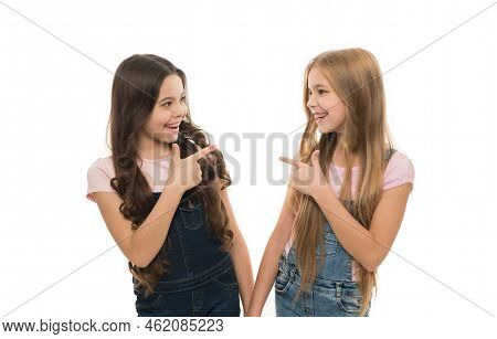 Cool Girls. Sisterhood Goals. Sisters Kids Isolated White Background. Sisterly Relationship. Sisterh