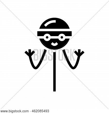 Lollopop Dessert Character Glyph Icon Vector. Lollopop Dessert Character Sign. Isolated Symbol Illus