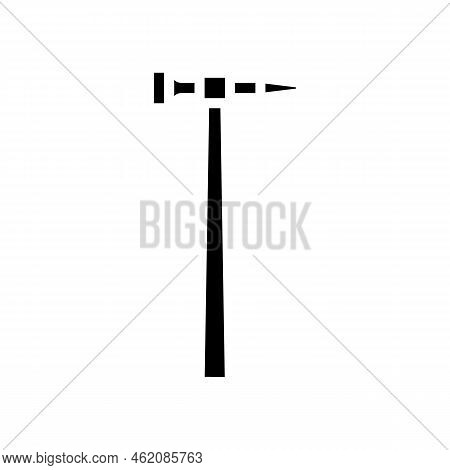 Straight Peen Hammer Tool Glyph Icon Vector. Straight Peen Hammer Tool Sign. Isolated Symbol Illustr