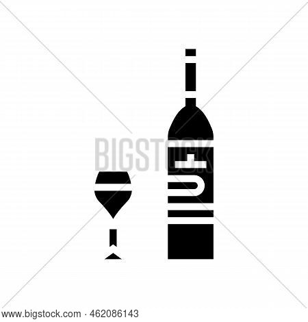 Merlot Red Wine Glyph Icon Vector. Merlot Red Wine Sign. Isolated Symbol Illustration