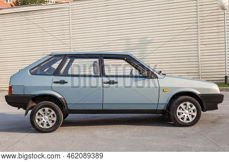 Novosibirsk, Russia - 08.09.2022: Lada Samara ,vaz 2109, Lada Sputnik Side View. Old Used Car In A G