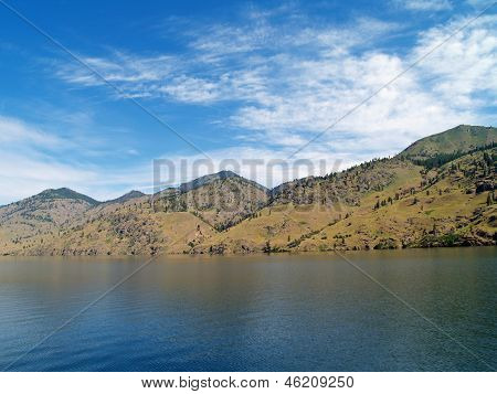 Mountains Overlooking Lake Chelan In Washington State Usa