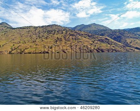 Mountains Overlooking Lake Chelan In Washington State Usa
