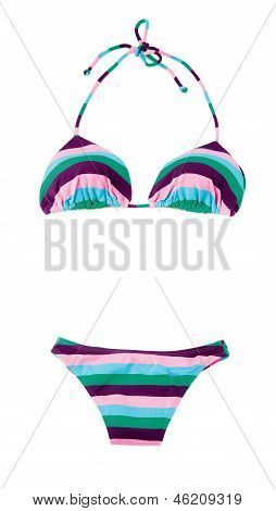 Halter Bikini multicolor a righe