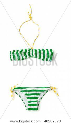 Bikini fascia a righe gialle e verdi