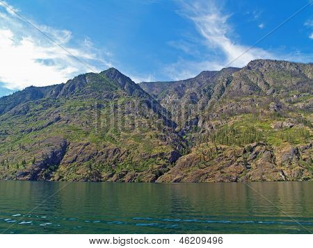 Mountains Overlooking Lake Chelan In Washington State Usa
