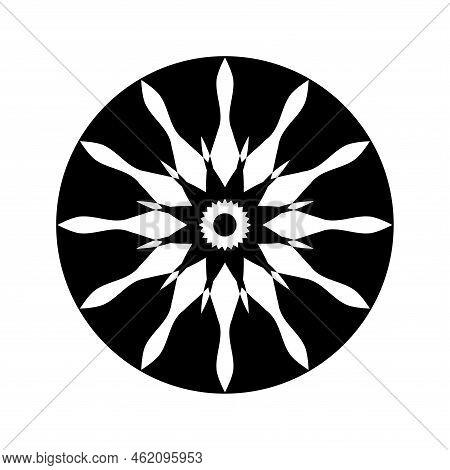 Abstract Decorative Circle Shape. Black Geometric Element For Design. Vector Art.