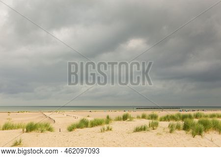 Dunkirk, France - 18 August 2018: Plage De Malo-les-bains, A Large Beach Known From Second World War