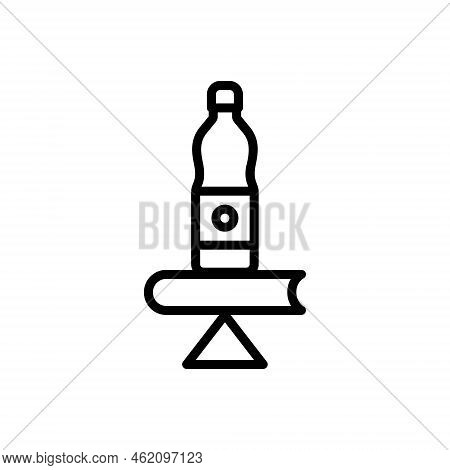 Black Line Icon For Stable Bottle Book Static Constant Balanced Permanent Balance Equilibrium