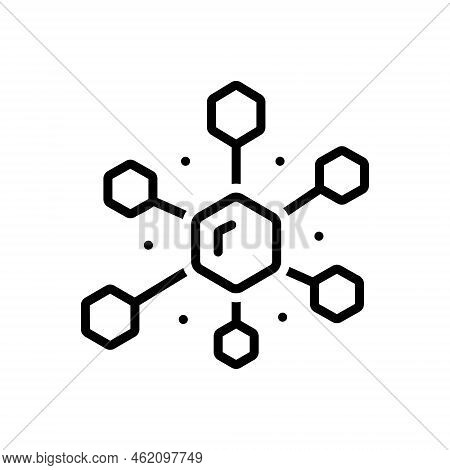 Black Line Icon For Compounds Combination Admixture Compound Atomic Molecular Structure