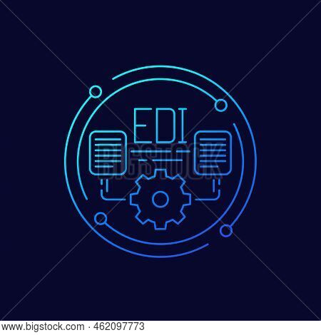 Edi Icon, Electronic Data Interchange Line Design