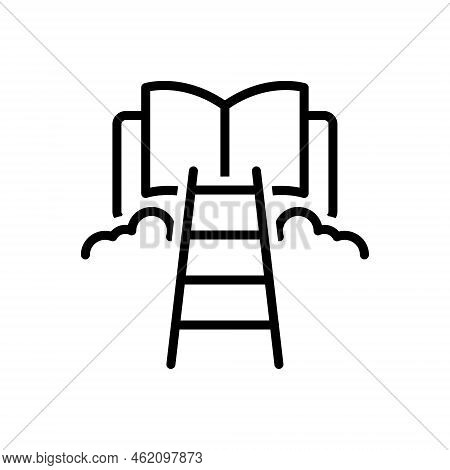 Black Line Icon For Revelation Divulgence Utterance Eternity Imagination Fantasy Chimera Spec