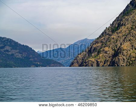 Mountains Overlooking Lake Chelan In Washington State Usa