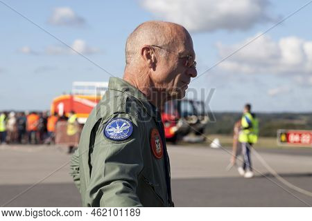 Morlaix, France - September 18 2022: Pilot Of The French Naval Aviation (french: Force De L'aéronaut