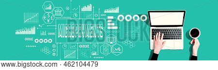 Micropayments Theme With Person Using A Laptop Computer