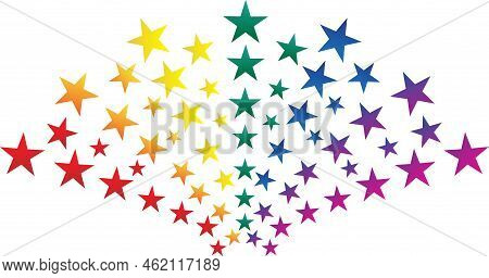 Shooting Star Rainbow Colored Starbust Firework Design