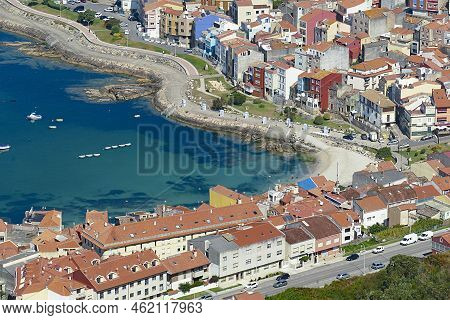 La Guardia, Harbor And Coastline, Fishing Village High Angle View From Santa Tecla Mountain, Rias Ba