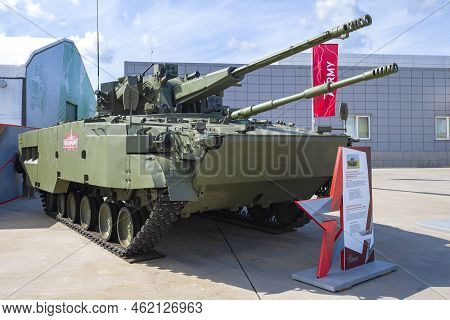 Moscow Region, Russia - August 25, 2020: Self-propelled Anti-aircraft Artillery Complex Of 2s38 