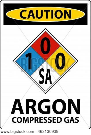 Nfpa Caution Argon Compressed Gas 1-0-0-sa Sign