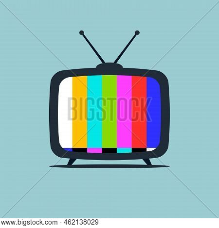 Old Tv Vintage Bar Screen Icon. Old Tv Video Isolated Television Screen Vector Color Icon
