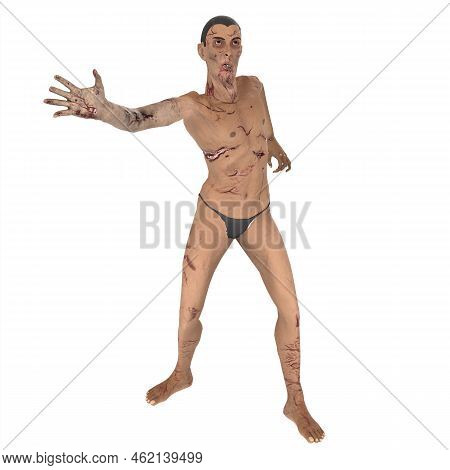 3d Rendering Of Biter Zombie Illustration Design