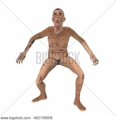 3d Rendering Of Biter Zombie Illustration Design