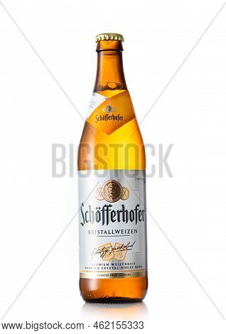 London, Uk - June 15, 2022: Bottle Of Schofferhofer German Crystal Wheat Beer On White.