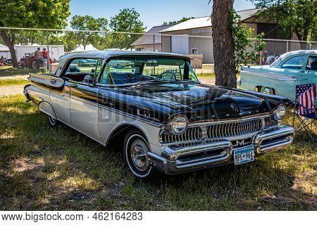 Falcon Heights, Mn - June 18, 2022: High Perspective Front Corner View Of A 1957 Mercury Montclair 4
