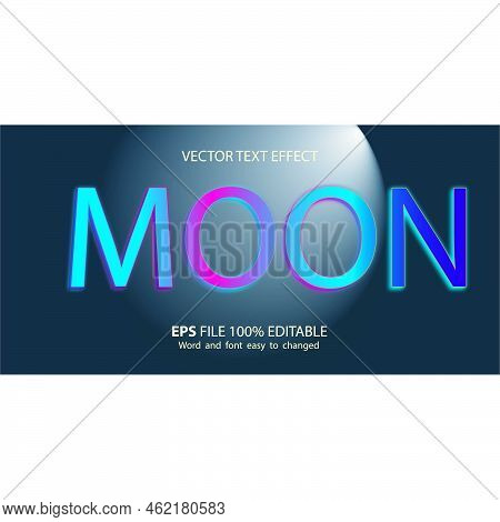 Moon Editable Text Effect In Illustrator App