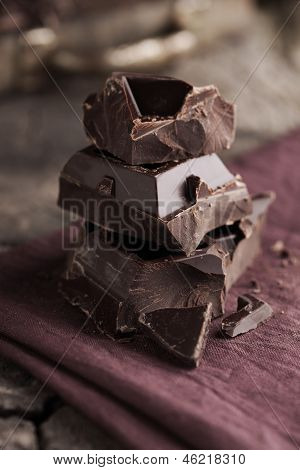 Stack Of Dark Chocolate