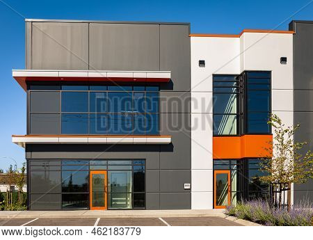 Lowrise Office Building. Modern Development Architecture In Downtown Vancouver. Nobody, Street Photo