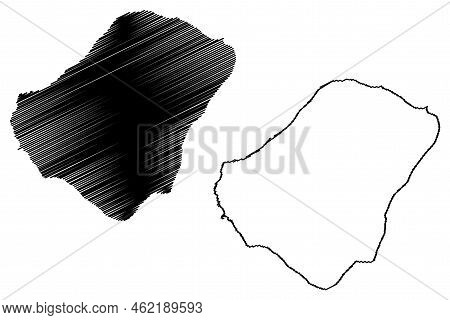 Stromboli Island (sicily, Italian Republic, Italy) Map Vector Illustration, Scribble Sketch Mount St