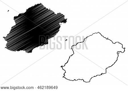 Ustica Island (italian Republic, Italy, Sicily) Map Vector Illustration, Scribble Sketch Isola Di Us