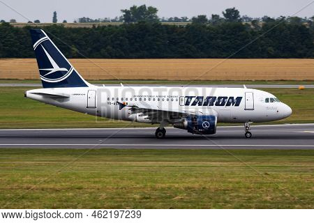 Vienna, Austria - July 22, 2016: Tarom Passenger Plane At Airport. Schedule Flight Travel. Aviation 