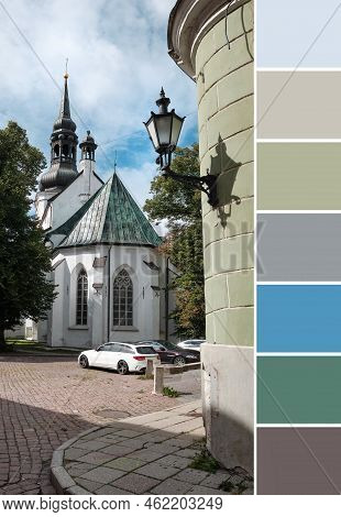 Color Matching Palette From Image Of Peapiiskopi Kirik Church In Tallinn, Estonia.
