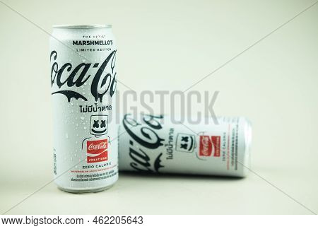 Samut Prakan, Thailand - September 25, 2022 : A New Cand Of Marshmello Limited Edition Coca-cola, St