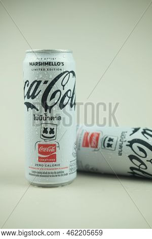 Samut Prakan, Thailand - September 25, 2022 : A New Cand Of Marshmello Limited Edition Coca-cola, St