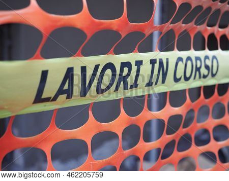 Lavori In Corso Translation Works In Progress Sign