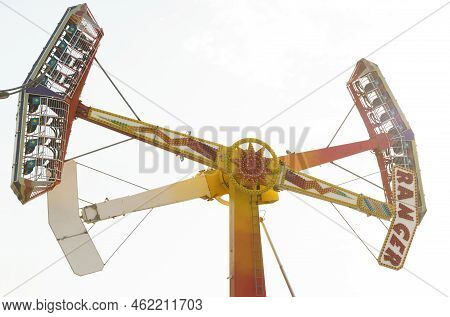 Batumi, Georgia, Ajaria - August 29, 2022: People Ride On The Ranger Extreme Attraction