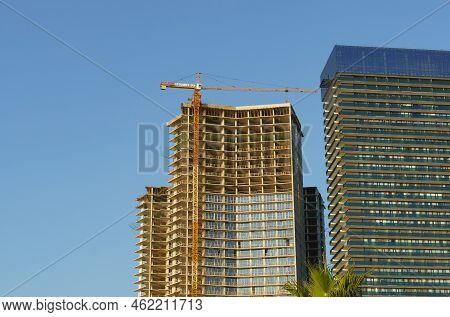 Batumi, Georgia, Ajaria - August 30, 2022: Construction Of A Hotel-type Residential Complex