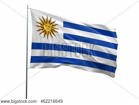 Uruguay Waving Flag, Uruguay National Flag.3d Illustration