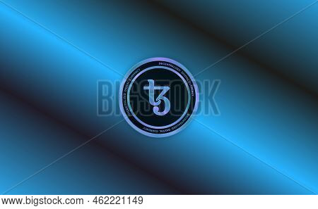 Tezos Virtual Currency Images. 3d Drawings. Coin Logo
