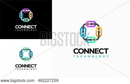 Link Connection Technology Logo Designs Concept Vector, Digital Link Logo Template Vector