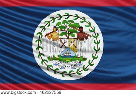 Belize Flag Wave Close Up, National Flag Background