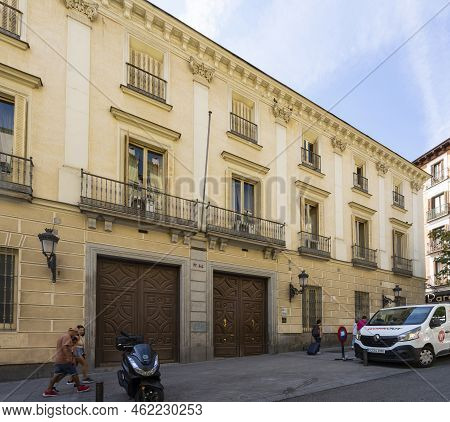 Madrid, Spain, September 2022.  External View Of The Fernan Nuñez Palace In The City Center