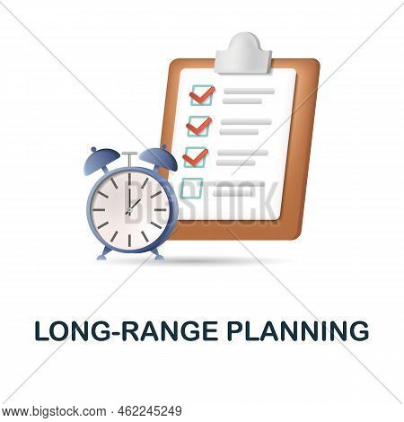 Long-range Planning Icon. 3d Illustration From Content Marketing Collection. Creative Long-range Pla